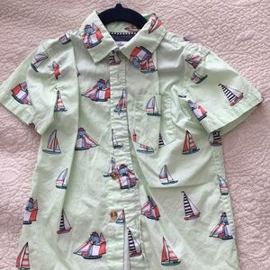 Boys Button Down Short Sleeve Collared Shirt Size5